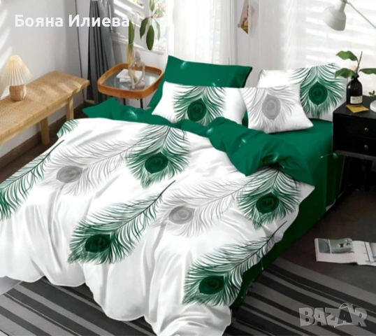 Луксозни двулицеви спални комплекти 6 части с ластик, снимка 11 - Спално бельо - 53357071