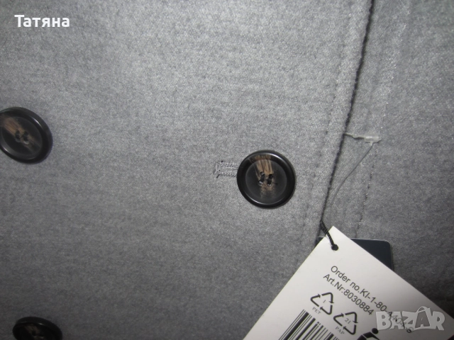 палто ИТАЛИЯ  кашмир и естествена кожа;  H&M-, снимка 6 - Палта, манта - 11749943