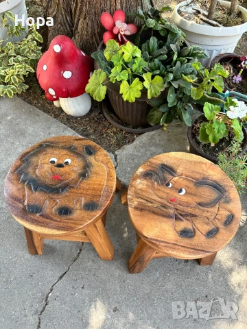 Столче / Табуретка от тиково дърво, снимка 3 - Други - 44077986