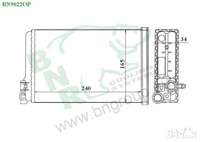 Радиатор парно BNR за OPEL BN9022, снимка 4 - Части - 14468467