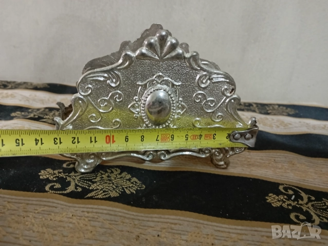 Посребрен винтидж салфетник, снимка 4 - Аксесоари за кухня - 39231425