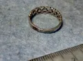 РОМАНТИЧЕН СРЕБЪРЕН ПРЪСТЕН ПРЕПЛЕТЕНИ СЪРЧИЦА СРЕБРО 900 СТАРА РЪЧНА АЖУРНА АРТ ИЗРАБОТКА 49365, снимка 3