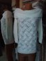 ИЗКЛЮЧИТЕЛНО КРАСИВА бяла блуза едро плетиво с широка яка, снимка 1 - Блузи с дълъг ръкав и пуловери - 39390791