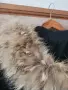 Зимно палто с качулка и естествен косъм, снимка 9