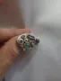 Масивен сребърен пръстен с ценни камъни, снимка 1
