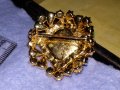 СТАРА ПОЗЛАТЕНА СКЪПОЦЕННА РЕТРО БРОШКА ЧЕХОСЛОВАЦИЯ с ФАСЕТИРАНИ ЮВЕЛИРНО КАМЪНИ ЦИТРИН 36460, снимка 8