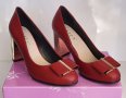 Дамски обувки на ток Елиза, цвят бордо, снимка 3