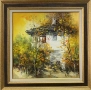 Есен, стара къща, картина, масло, Найден, Найденов, художник, Ловеч, снимка 1