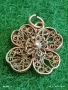 Старинна филигранна сребърен медальон четирилистна детелина ръчна изработка 28315, снимка 1
