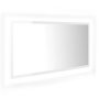 vidaXL LED огледало за баня, бял гланц, 90x8,5x37 см, акрил（SKU:804937