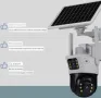 Соларна двойна камера за видеонаблюдение, слот за сим карта 4G 3K Ultra HD 30403780, снимка 3