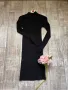 Черна класическа нова елегантна ежедневна еластична рокля рипс рипсена, снимка 12