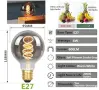 Комплект 2 димируеми LED крушки Едисон E27, 6 W, 2700 K, опушено стъкло, снимка 3