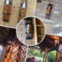 Етно аплици-стенни лампи от автентични бъчви с ръчно изработени дървени чашки!