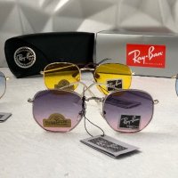 Ray-Ban Hexagonal RB3548 дамски мъжки слънчеви очила унисекс  жълти прозрачни , снимка 7 - Слънчеви и диоптрични очила - 41730834