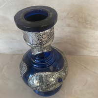 ✅Голяма ваза стъкло цветно , синя, снимка 2 - Вази - 36151405