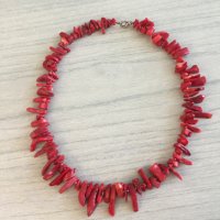 Колие от червен корал №4354 , снимка 1 - Други ценни предмети - 41794356