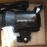Andoer LM60Bi Преносима LED запълваща светлина за фотография 60W Студийна видео светлина 3000K-5600K, снимка 7 - Светкавици, студийно осветление - 41097702