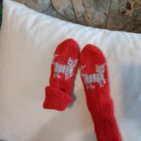 Ръчно плетени детски чорапи от вълн, ходило 14 см., снимка 1 - Чорапи - 41079204