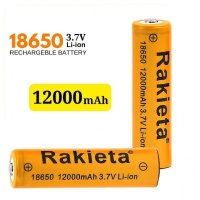 Качествена Акумулаторна батерия RAKIETA , презареждаема, 3,7VDC, 12000mAh, 18650, Li-ion, снимка 2 - Друга електроника - 40951581