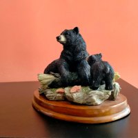 Колекционерска декоративна фигура Черна мечка с малко мече, снимка 10 - Колекции - 40160185