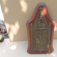 Европейска икона с латерна и дърво с месинг, снимка 1 - Антикварни и старинни предмети - 41855826