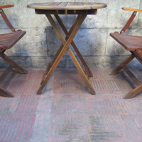  Градински мебели от тиково дърво- маса ,2бр. стол, снимка 9 - Градински мебели, декорация  - 44821202