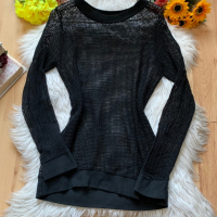Мрежеста блуза, снимка 1 - Блузи с дълъг ръкав и пуловери - 36129392