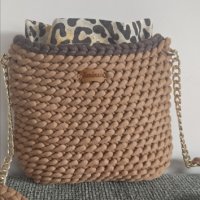 Дамска плетена луксозна чанта , ръчно изработена , кафява, снимка 10 - Чанти - 40479503