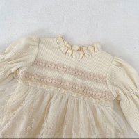 Нова детска/бебешка кремава рокля за 12 месеца, снимка 4 - Бебешки рокли - 44368540