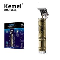 Тример за коса и брада Kemei KM-1974A, 5W, 1200 mAh, Бронз, снимка 4 - Тримери - 41945666