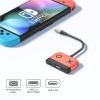 Докинг станция Nintendo Switch, преносима докинг станция, с HDMI TV USB 3.0 порт и USB C зареждане, , снимка 2 - Друга електроника - 44201348