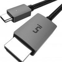 uni USB C към HDMI кабел (4K @ 60Hz), USB Type C Thunderbolt 3 към HDMI кабел -180 см, снимка 1 - Други - 35677890