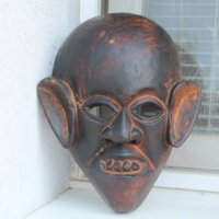 Стара дървена ритуална маска , снимка 1 - Антикварни и старинни предмети - 33894671