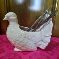 Голям бял гълъб - от порцелан. Внос от Германия., снимка 5 - Аксесоари за кухня - 36184287