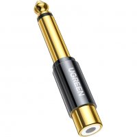 Преходник Ugreen  6.35mm jack adapter (male)-RCA (female) gold