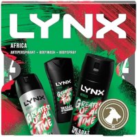 Нов Подаръчен комплект дезодоранти LYNX Africa Trio Душ за тяло, спрей, снимка 4 - Мъжка козметика - 42448762