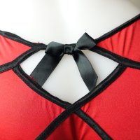 S червени микрофибърни бикини с черни сатенени ластици, снимка 8 - Бельо - 40660888