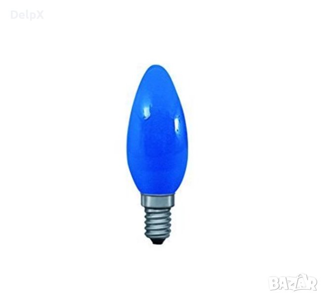 Лампа свещ, синя, цокъл E14, 220V, 40W, снимка 1