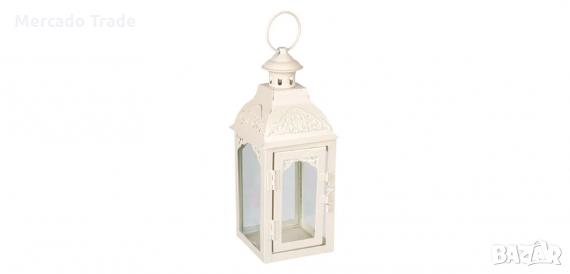 Декоративен фенер, Квадратен, Екрю, снимка 1