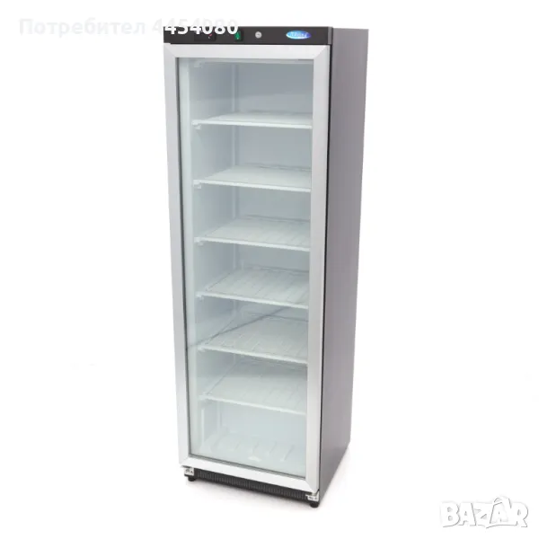 Вертикален фризер със стъклена врата – 349 литра, -18°C до -22°C, снимка 1