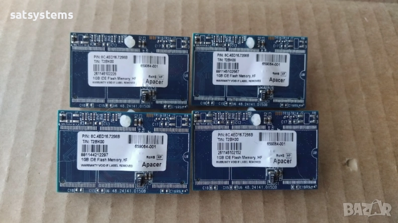 4бр.Apacer 1GB 44-Pin IDE Flash Memory Half Slim, снимка 1