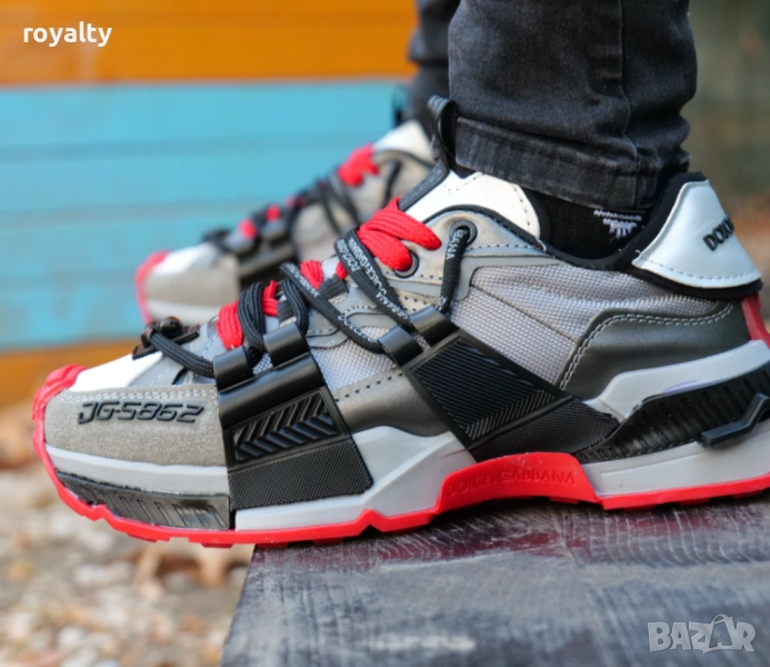 Мъжки сникърси- Dolce&Gabbana- черно, сиво и червено, снимка 1