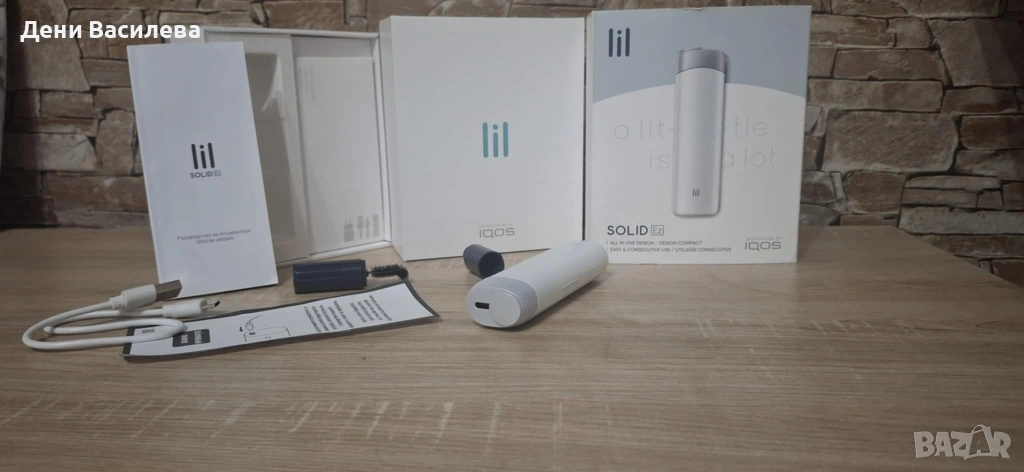 IQOS lil SOLID Ez, с почистващо средство и зарядно устройство, снимка 1