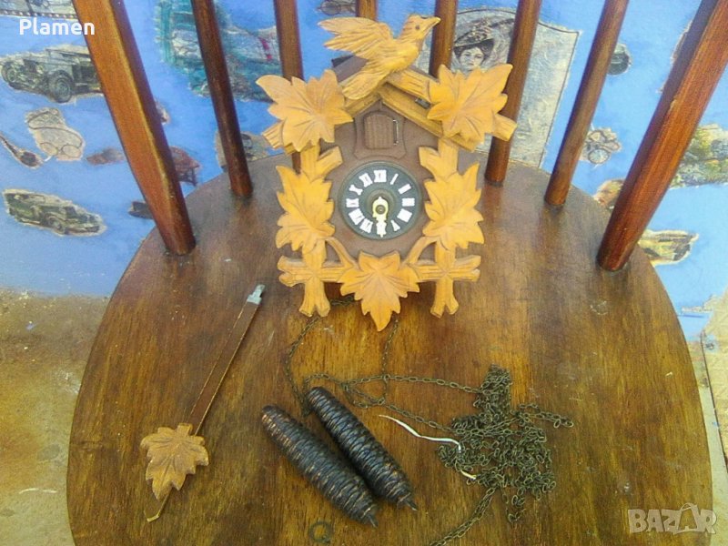 Немски часовник с кукувичка и шишарки за тежинки, снимка 1