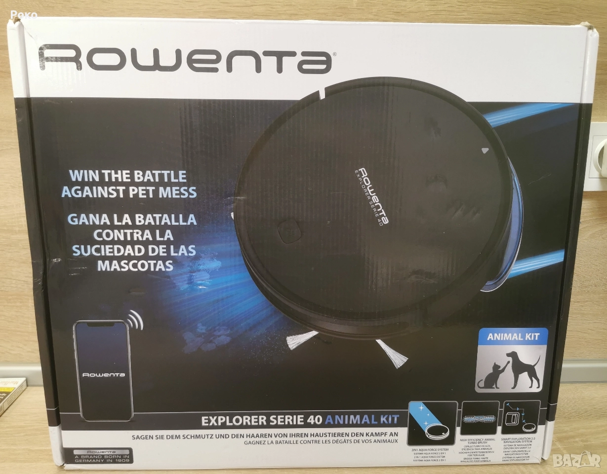 Робот прахосмукачка ROWENTA X-PLORER Animal Serie 40 RR7267WH, 33W, 24W, 0.25 л, Функция на моп, , снимка 1