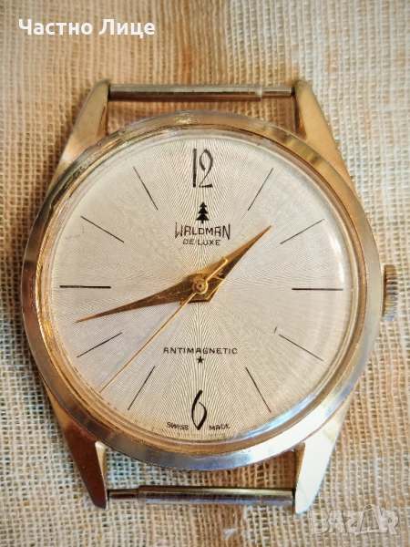 Швейцарски Винтидж Мъжки Ръчен Часовник Waldman1970те г, снимка 1