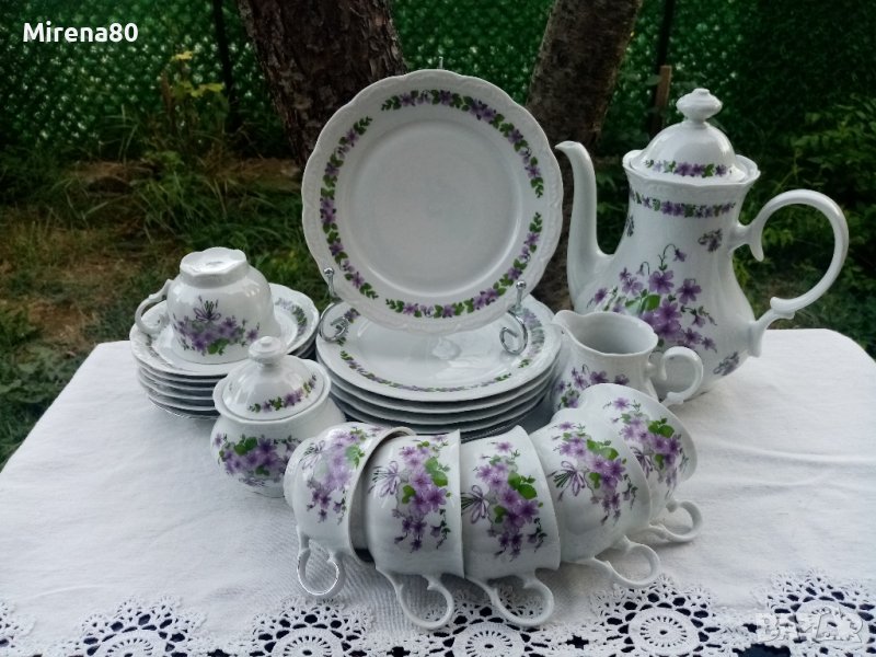 * Mitterteich Bavaria * - старинен сервиз теменужки, снимка 1