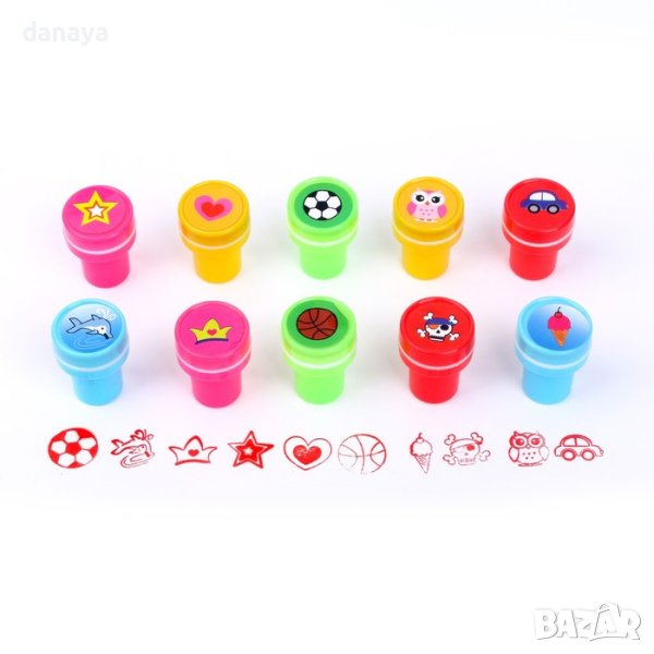 3833 Комплект детски печати за украса и игра, 10 броя, снимка 1