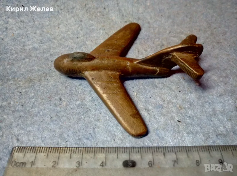 Старо МЕДНО САМОЛЕТЧЕ КОЛЕКЦИОНЕРСКА ФИГУРКА РЯДКО ТЕЖКО МАСИВНО РЪЧНА МАЙСТОРСКА ИЗРАБОТКА 47811, снимка 1